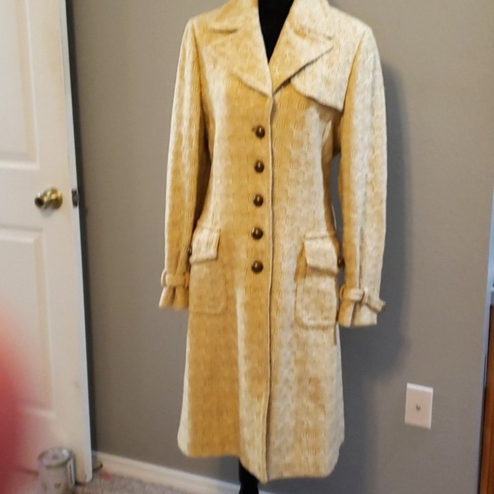 Banana Republic Yellow Tweed Coat w/Belt